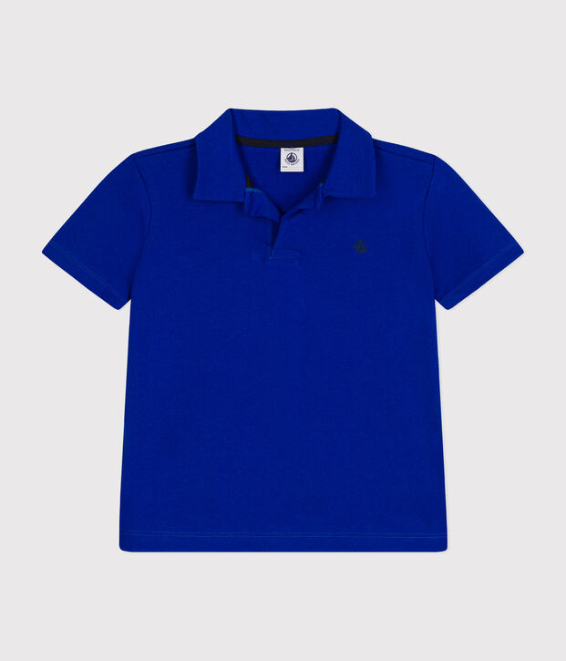 Kurz&auml;rmeliges Jungen-Poloshirt aus Baumwolle blau