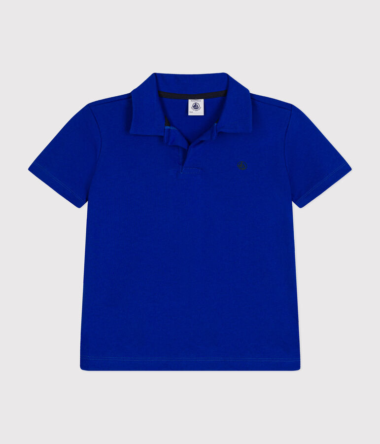 Kurz&auml;rmeliges Jungen-Poloshirt aus Baumwolle blau SURF