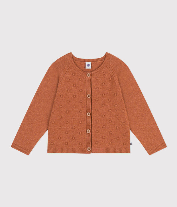 Kinder-Cardigan aus Wolle f&uuml;r M&auml;dchen braun