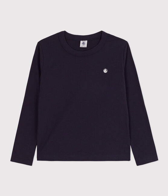 Langärmeliges Kinder-T-Shirt für Jungen blau SMOKING