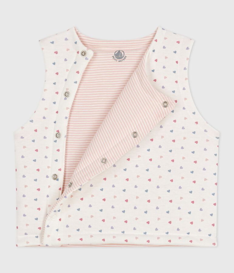 Wendbare Baby-Weste aus bedruckter Baumwolle weiss/vielfarbig