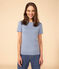 T-Shirt L’ICONIQUE aus Baumwolle mit rundem Ausschnitt für Damen blau AZUL