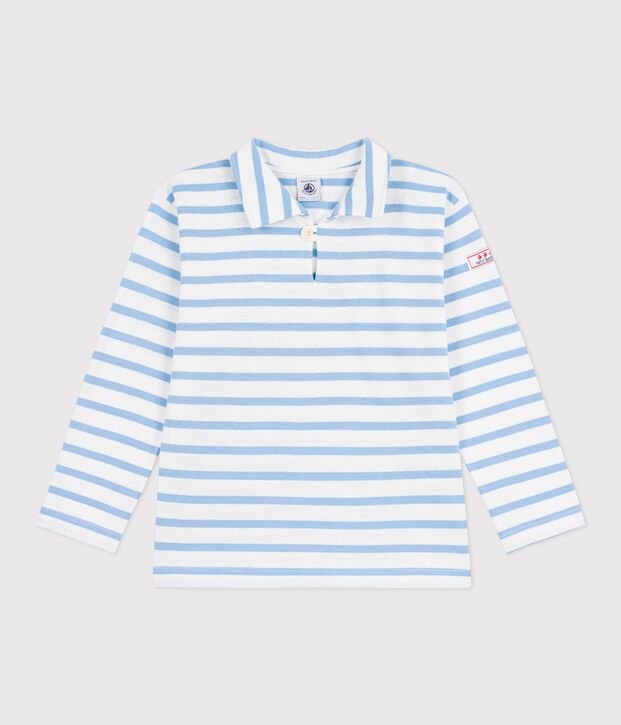 Kinder-Shirt Marini&egrave;re aus Baumwolle mit Streifen blau/blau