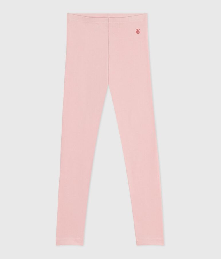 Kinder-Leggings aus einfarbiger Baumwolle rosa