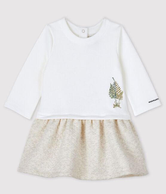 Baby-Kleid für Mädchen Petit Bateau x Deyrolle weiss MARSHMALLOW