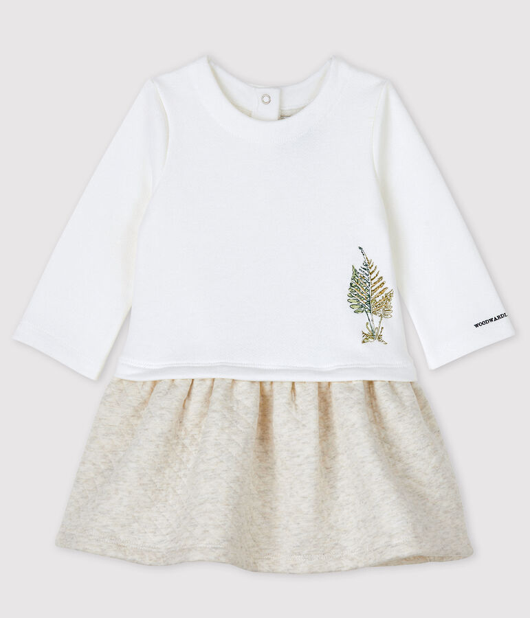 Baby-Kleid f&uuml;r M&auml;dchen Petit Bateau x Deyrolle weiss
