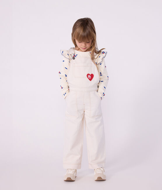 Kinder-Latzhose aus einfarbigem Denim naturfarben MILK