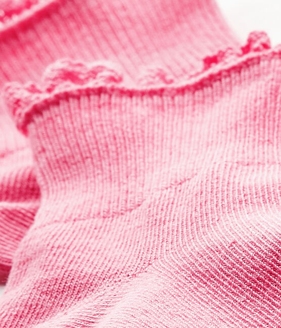 Baby-Spitzenstrümpfe für Mädchen rosa PETAL