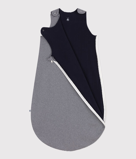 Gestreifter Babyschlafsack aus Baumwolle, TOG 0,5 blau SMOKING/weiss MARSHMALLOW