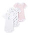 Baby-Mädchen-Kurzarmbodys im 3er-Set weiss LOT