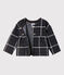 Karierter Baby-Cardigan für Mädchen schwarz CITY/weiss MULTICO
