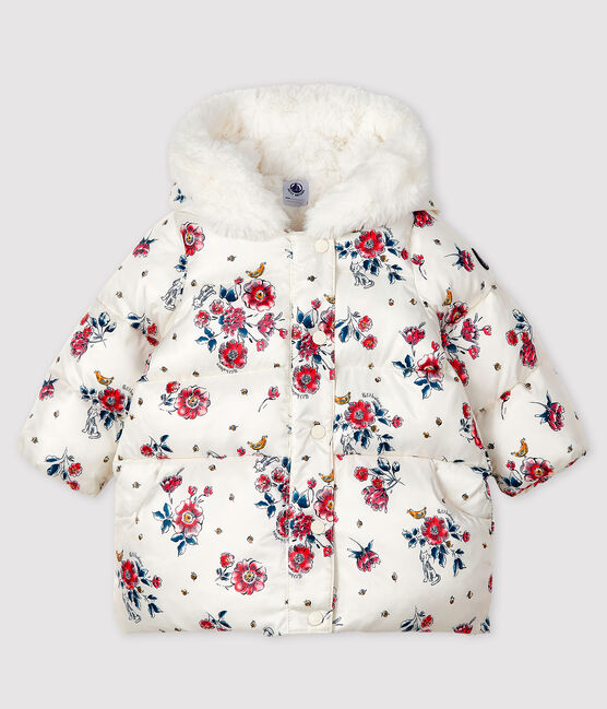 Baby-Anorak für Mädchen weiss MARSHMALLOW/weiss MULTICO