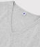 Klassisches Damen-T-Shirt aus Baumwolle mit V-Ausschnitt grau BELUGA CHINE