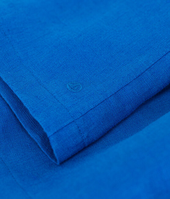 Ärmelloses Baby-Kleid aus Leinen blau PORCELANA