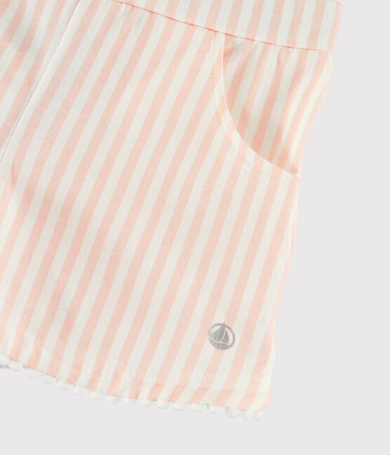 Kinder-Shorts aus Jersey für Mädchen rosa MINOIS/weiss MARSHMALLOW