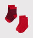 Set aus 2 Paar Baby-Socken in Uni + gestreift