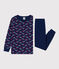 Kinderpyjama Paris aus Baumwolle blau MEDIEVAL/weiss MULTICO