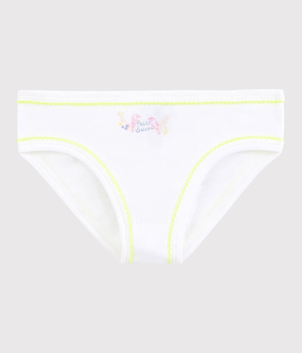 Baumwollh&ouml;schen f&uuml;r kleine M&auml;dchen weiss/gelb