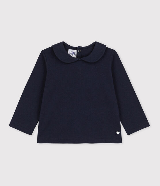Langärmelige Babybluse aus Baumwolle blau SMOKING