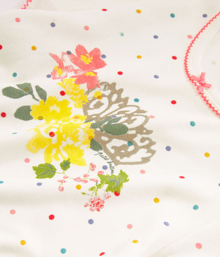 Nachthemd f&uuml;r M&auml;dchen weiss/vielfarbig