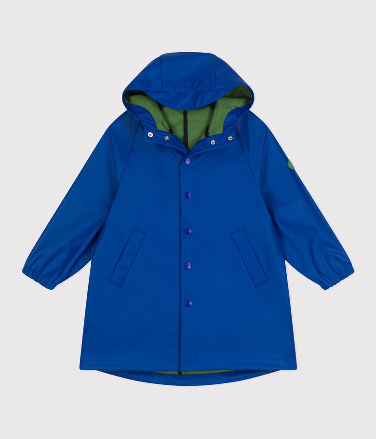 Kinder-Regenjacke mit zwei Farben blau/gr&uuml;n