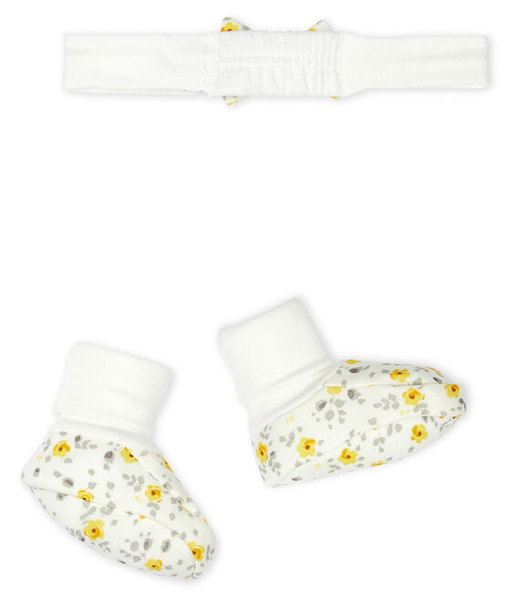 Set mit Haarband und Babyschuhen aus Wolle und Baumwolle für Mädchen variante 1
