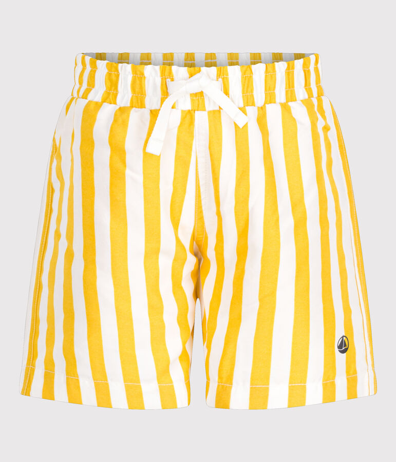 Badeshorts f&uuml;r Jungen. weiss/gelb
