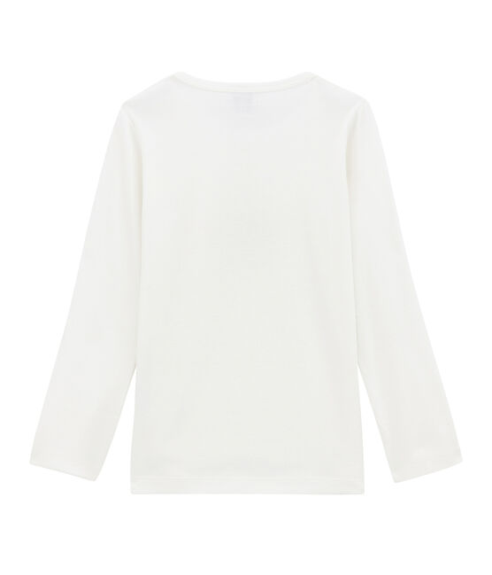 Mädchen-Langarmshirt weiss MARSHMALLOW
