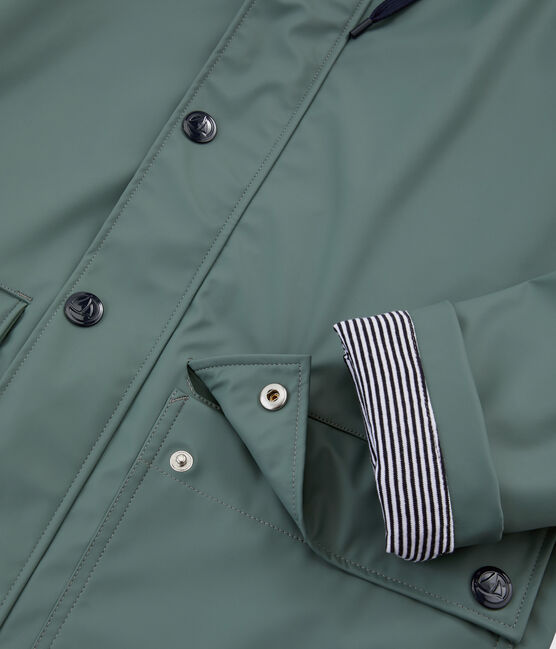 Regenjacke aus recyceltem Material und Bio-Baumwolle grün THUYA