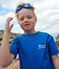 Kurzärmeliges Kinder-T-Shirt aus bedruckter Baumwolle blau PERSE