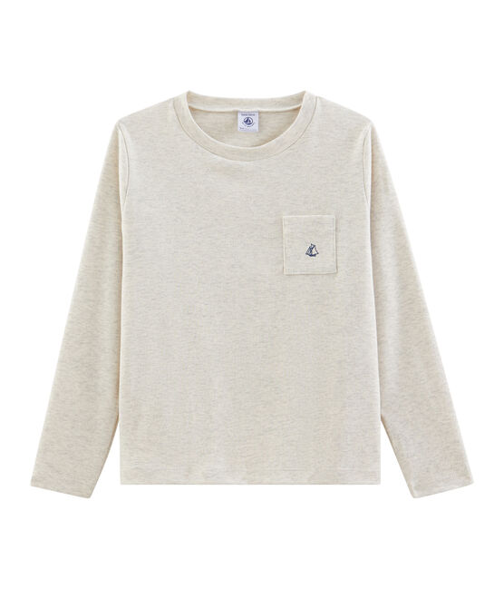 Langärmeliges Kinder-T-Shirt Jungen beige MONTELIMAR CHINE