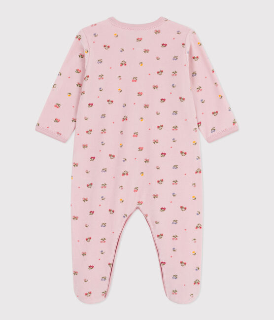 Strampler aus Nicki mit Blumenmotiv rosa JOLI/weiss MULTICO