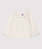 Baby-Bluse aus Baumwolle. weiss MARSHMALLOW/grau ARGENT