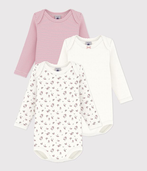 Set lang&auml;rmeliger Baby-Bodys aus Baumwolle mit Blaubeeren vielfarbig