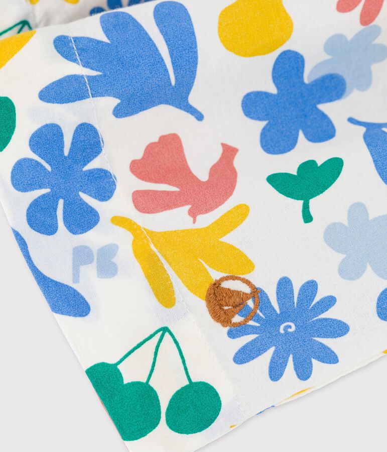 Kinder-Lagenrock aus Popeline f&uuml;r M&auml;dchen weiss/vielfarbig