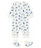 Baby-Nacht-Ensemble aus extra warmem, angerautem Bouclé-Frottier weiss MARSHMALLOW/blau MAJOR CN