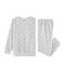 Samt-Pyjama für Mädchen grau BELUGA/weiss MARSHMALLOW