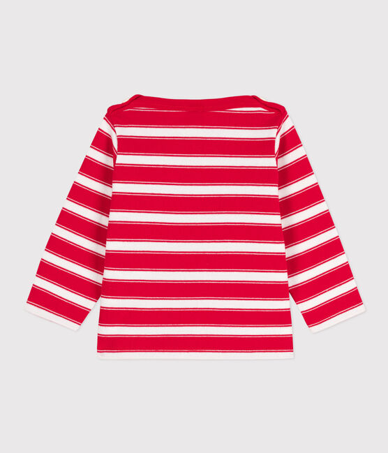 Baby-Streifenshirt aus gestreiftem dickem Jersey rot PEPS/weiss MARSHMALLOW
