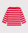 Baby-Streifenshirt aus gestreiftem dickem Jersey rot PEPS/weiss MARSHMALLOW
