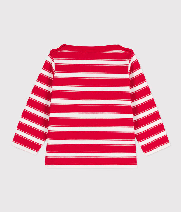 Baby-Streifenshirt aus gestreiftem dickem Jersey rot/weiss
