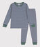 Kinderpyjama aus Doppeljersey mit Ringelstreifen blau MEDIEVAL/ MONTELIMAR