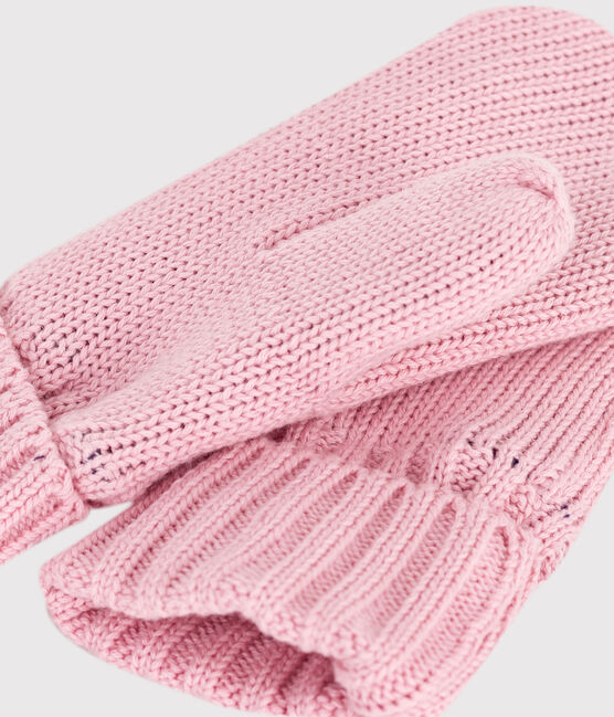 Kinder-Fäustlinge aus Strick mit Fleece-Futter rosa CHARME