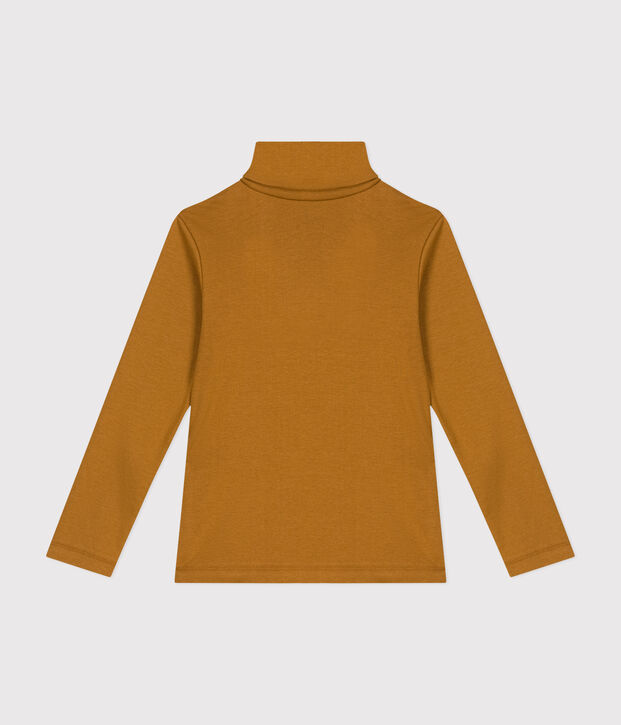 Kinder-Rollkragenshirt aus Baumwolle f&uuml;r M&auml;dchen und Jungen braun