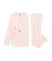 Rippstrick-Pyjama für Mädchen rosa FLEUR