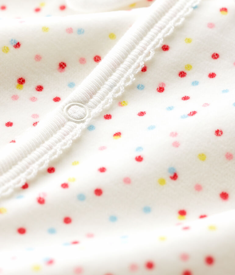 Fu&szlig;loser Baby-Strampler aus Bio-Baumwolle mit Polka-Dot-Muster f&uuml;r M&auml;dchen weiss/vielfarbig