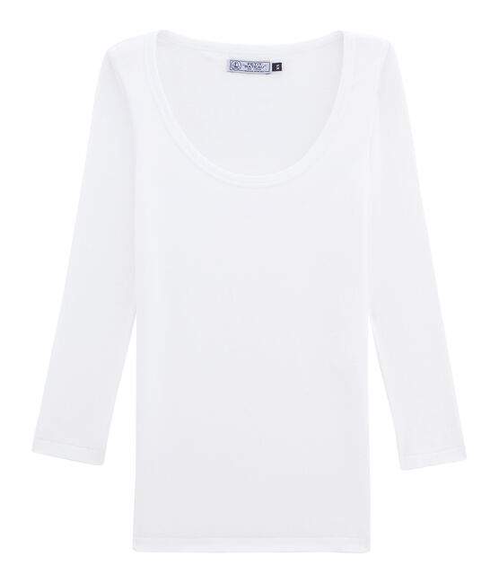 T-shirt 3/4-ärmel damen weiss ECUME