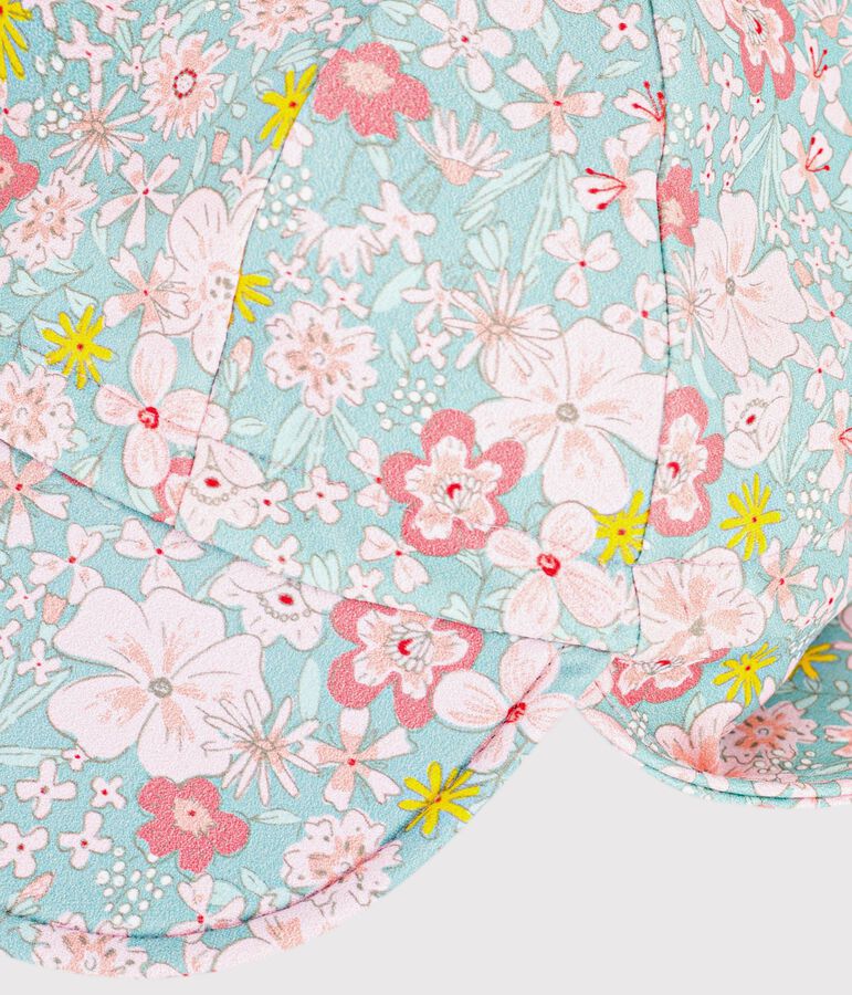 Gebl&uuml;mte Baby-Kappe mit UV-Schutz blau/vielfarbig