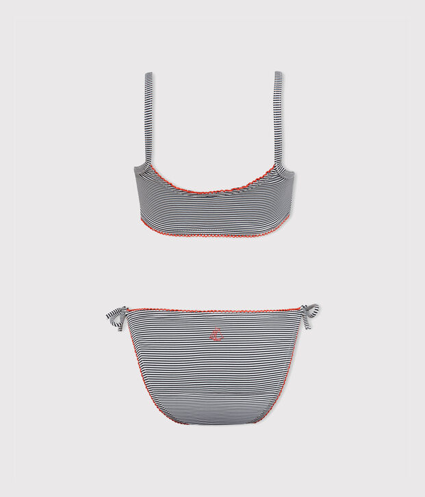 Bikini f&uuml;r M&auml;dchen blau/weiss