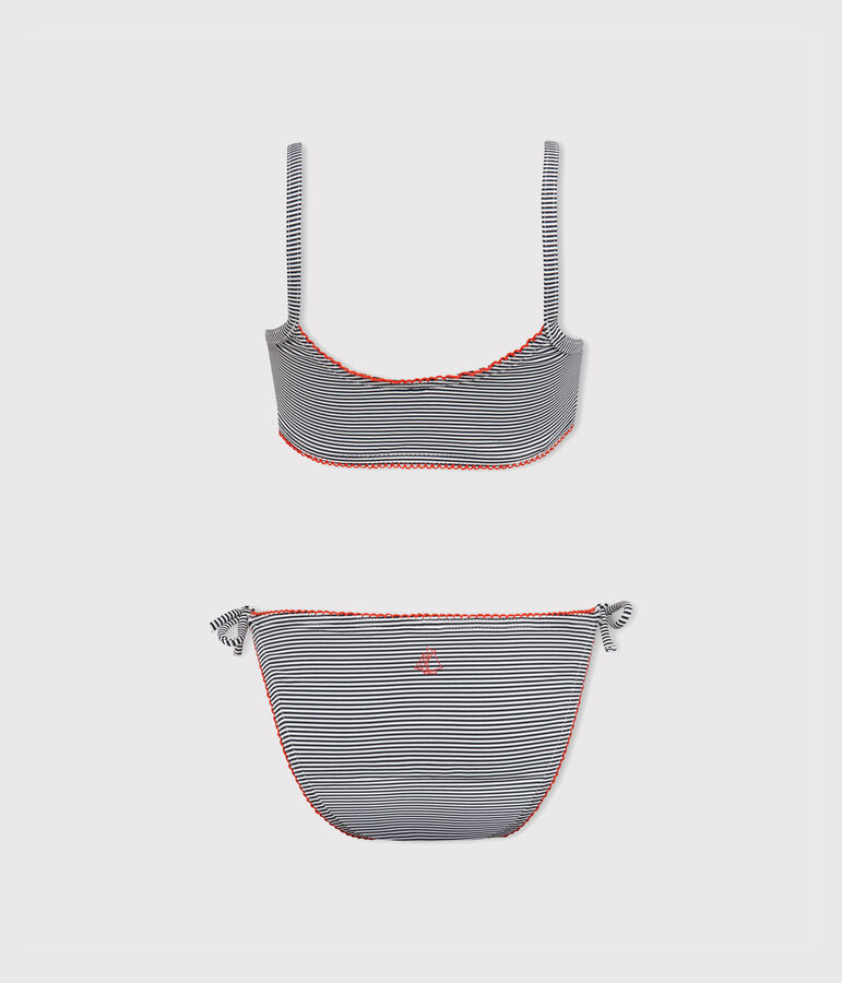 Bikini f&uuml;r M&auml;dchen blau/weiss