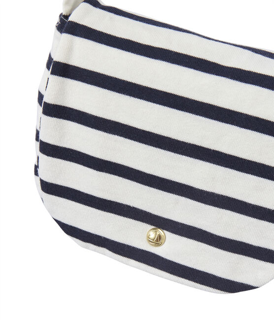 Gestreifte Mädchen-Schultertasche weiss MARSHMALLOW/blau SMOKING